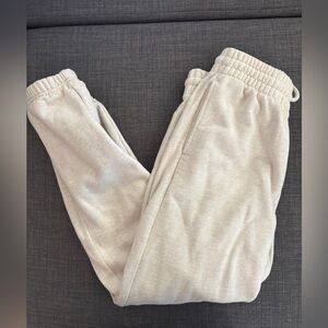 Aritzia TNA Extra Fleece Boyfriend‎ Sweatpants Organic Cotton Oatmeal Beige XXS
